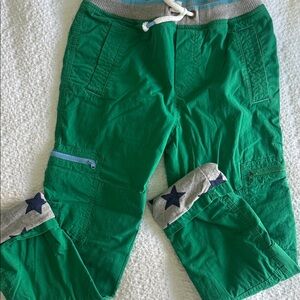 Green Cargo Pants with Star Accents